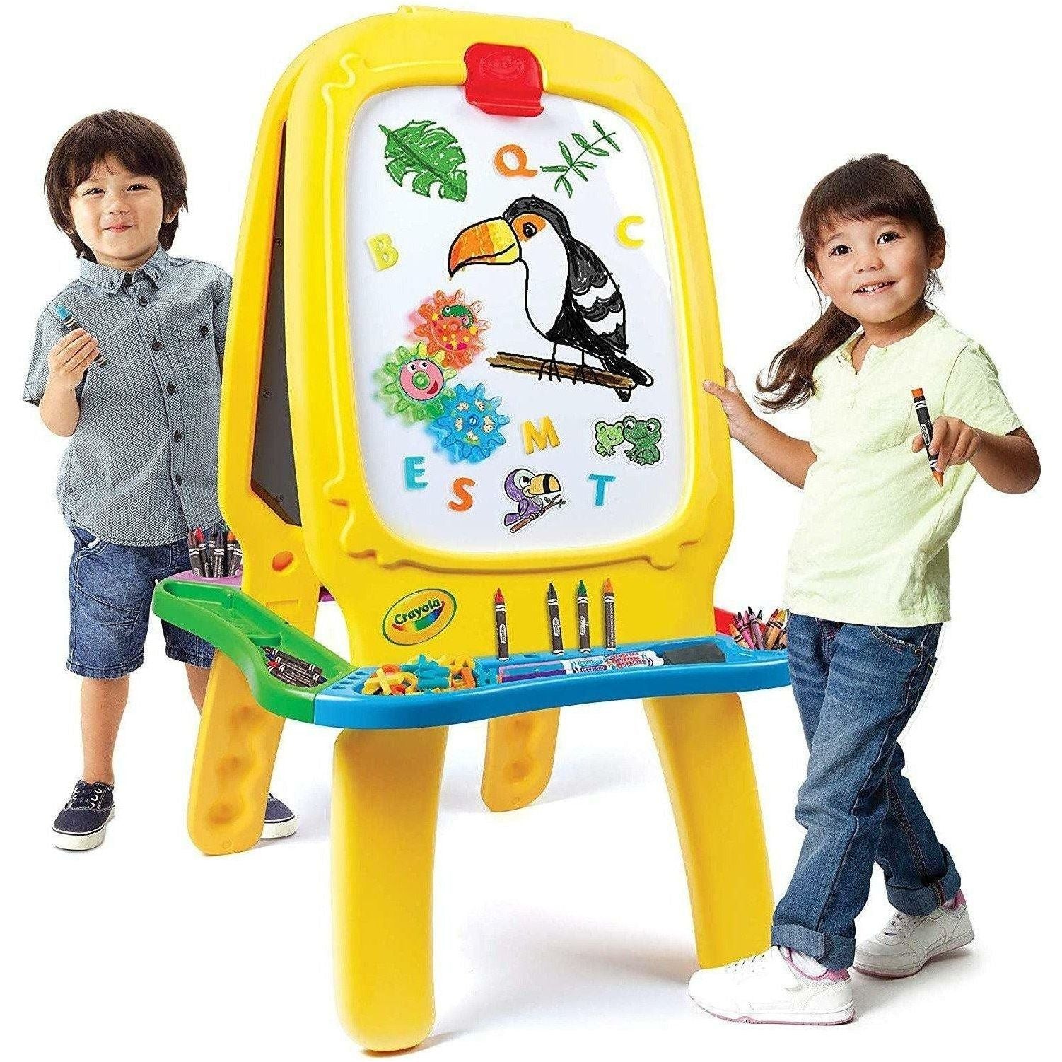 Crayola Deluxe Magnetic Double Whita And Black Board - BumbleToys - 2-4 Years, Blackboards & Easels, Boys, Crayola, Desk, Eagle Plus, Girls