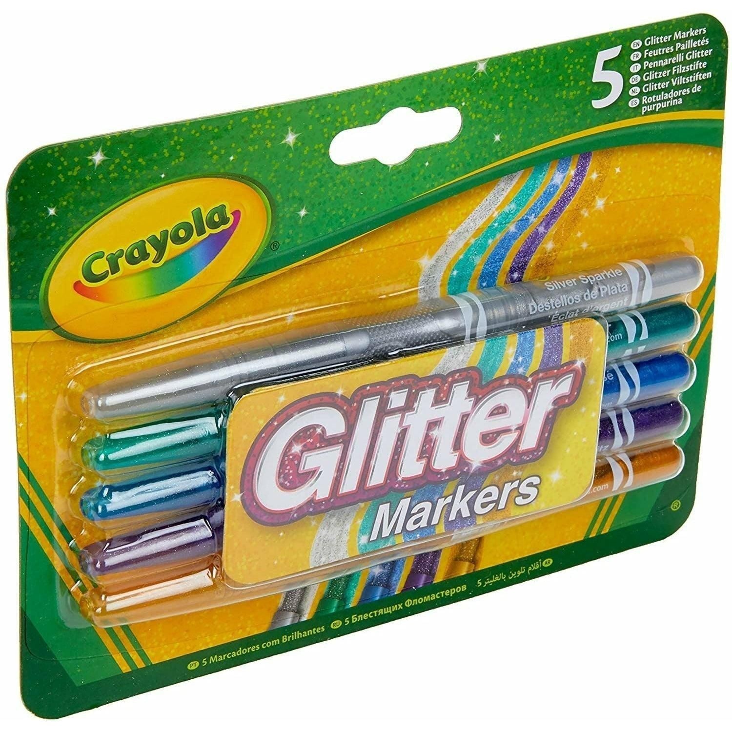 Crayola Glitter Markers, For Kids 5 Pcs - BumbleToys - 4+ Years, 5-7 Years, Boys, Drawing & Painting, Eagle Plus, Girls