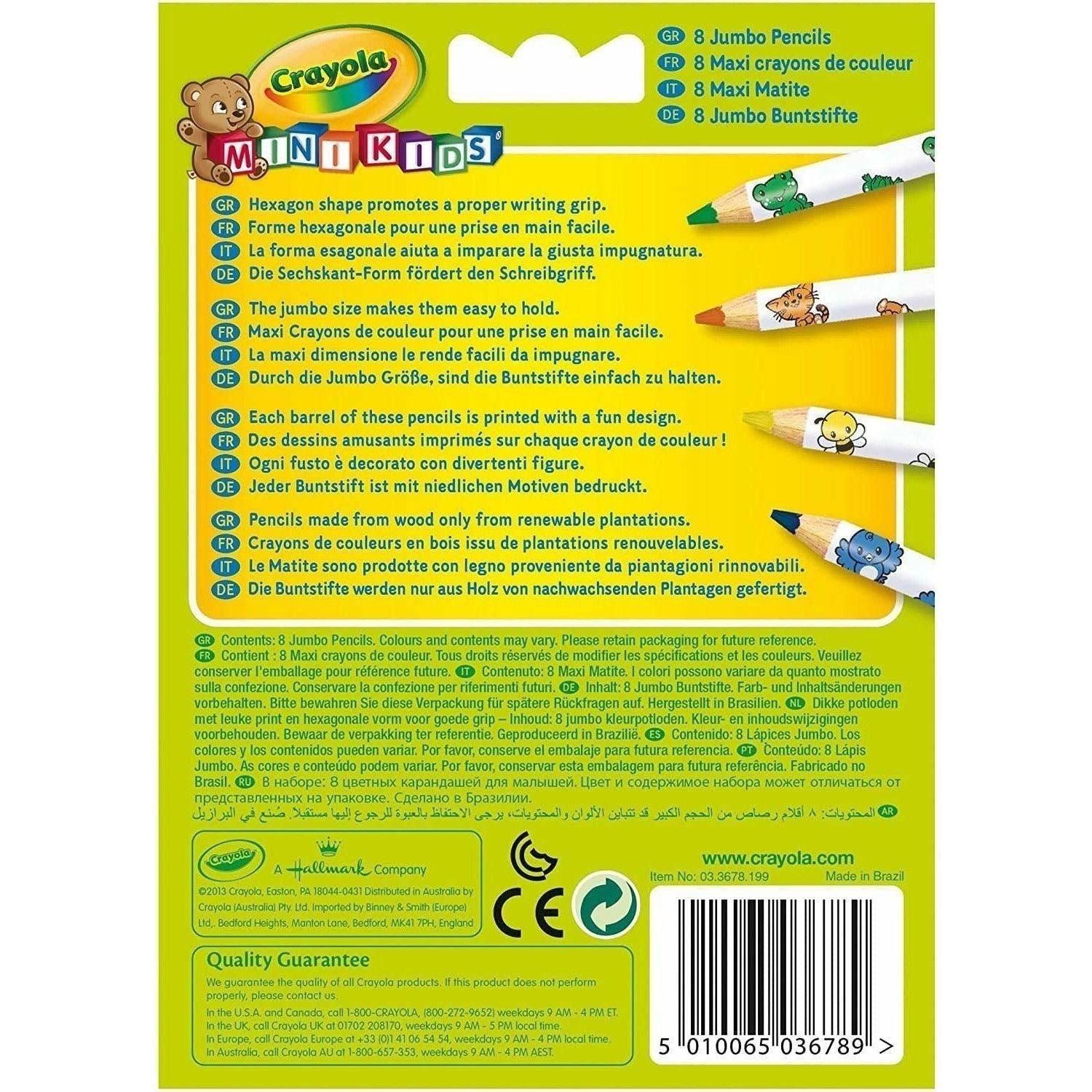 Crayola Jumbo Decorated Pencils - BumbleToys - 4+ Years, 5-7 Years, Boys, Drawing & Painting, Eagle Plus, Girls