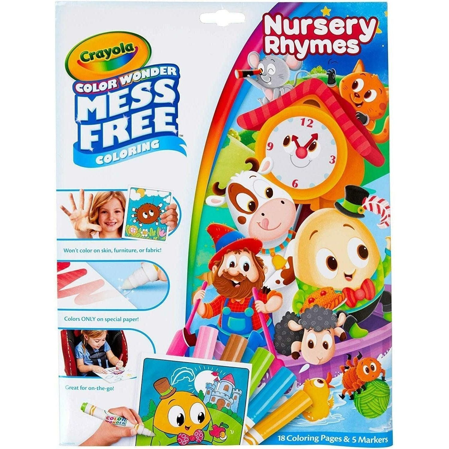 Crayola Mess Free Pages & Markers Color Wonder, Multicolor - Nursery Rhymes - BumbleToys - 5-7 Years, Crayola, Drawing & Painting, Girls, OXE, Pre-Order