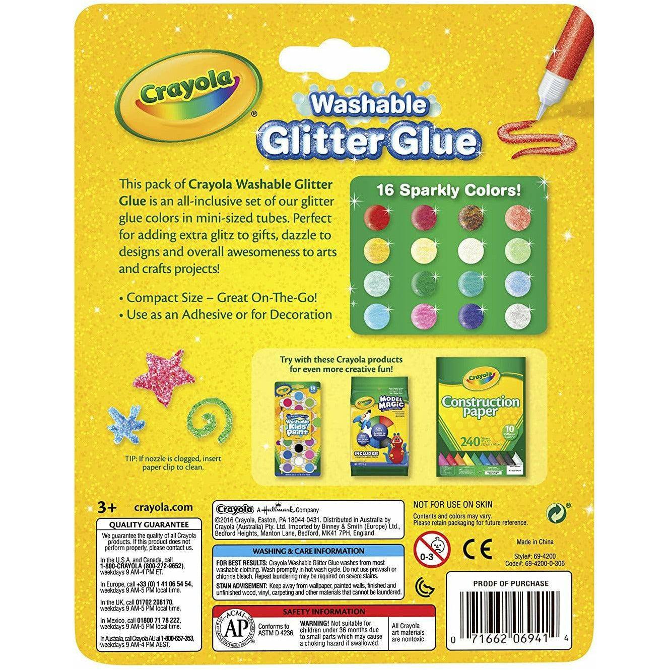 Crayola Pip-Squeaks Washable Glitter Glue 16 Pcs - BumbleToys - 3+ years, Boys, Drawing & Painting, Eagle Plus, Girls
