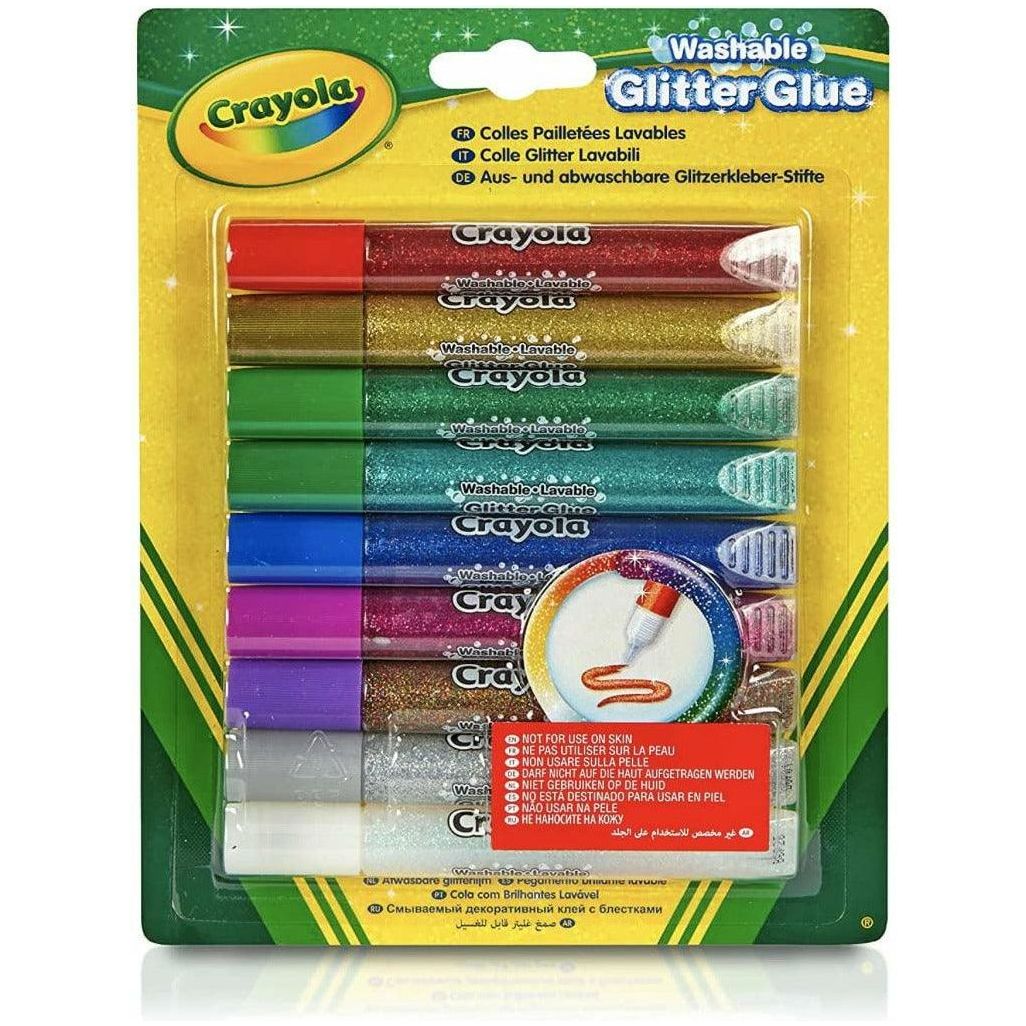 Crayola Washable Glitter Glue, 9 pieces - BumbleToys - 5-7 Years, Boys, Drawing & Painting, Eagle Plus, Girls