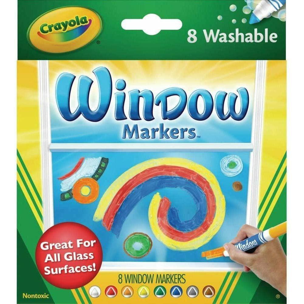 Crayola Washable Window Markers-Assorted Colors 8 Count - BumbleToys - 5-7 Years, Boys, Drawing & Painting, Eagle Plus, Girls