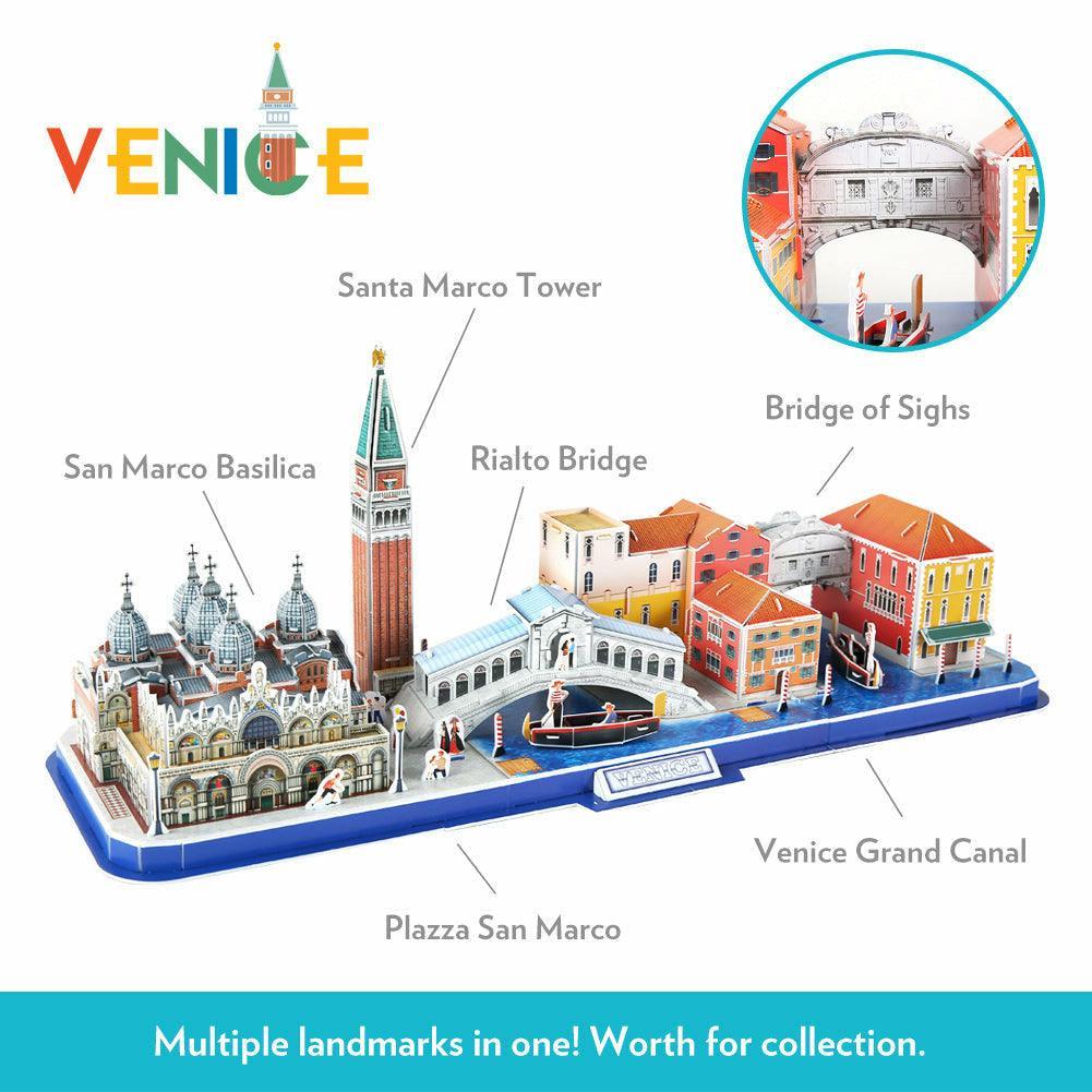 CubicFun 3D Puzzle City Line Venice (126 Pcs) - BumbleToys - 3D, 5-7 Years, 8+ Years, 8-13 Years, Boys, Cecil, Girls, Puzzle & Board & Card Games, Puzzles & Jigsaws