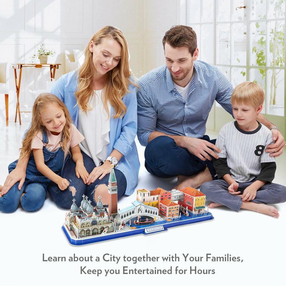 CubicFun 3D Puzzle City Line Venice (126 Pcs) - BumbleToys - 3D, 5-7 Years, 8+ Years, 8-13 Years, Boys, Cecil, Girls, Puzzle & Board & Card Games, Puzzles & Jigsaws