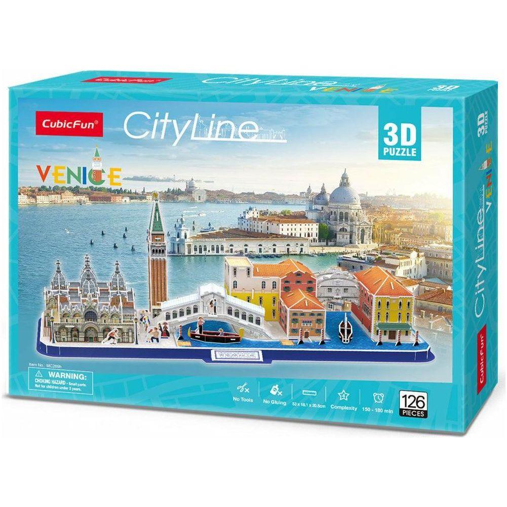 CubicFun 3D Puzzle City Line Venice (126 Pcs) - BumbleToys - 3D, 5-7 Years, 8+ Years, 8-13 Years, Boys, Cecil, Girls, Puzzle & Board & Card Games, Puzzles & Jigsaws