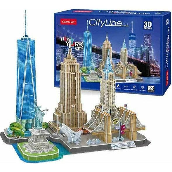 CubicFun 3D Puzzle Cityscape City Line New York USA (123 Pcs) - BumbleToys - 3D, 5-7 Years, 8+ Years, 8-13 Years, Boys, Cecil, Girls, Puzzle & Board & Card Games, Puzzles & Jigsaws