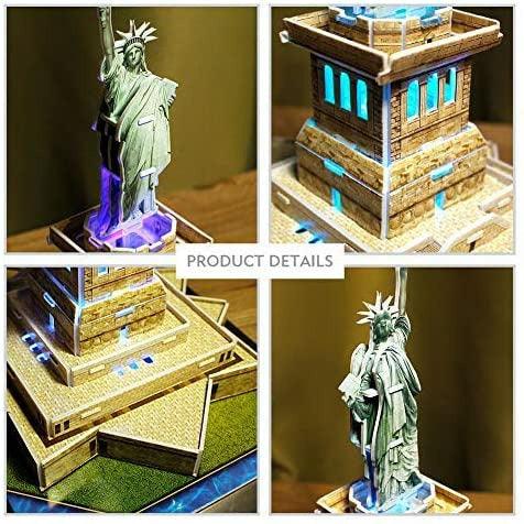 CubicFun 3D Puzzles LED Statue of Liberty Building Model Kits, Lighting New York Puzzle 37 Pieces - BumbleToys - 3D, 5-7 Years, Boys, Cecil, Girls, Puzzle & Board & Card Games, Puzzles & Jigsaws