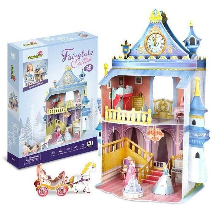CubicFun Fairytale Castle 3D Puzzle 81 Pieces - BumbleToys - 3D, 5-7 Years, Cecil, Girls, Puzzle & Board & Card Games, Puzzles & Jigsaws