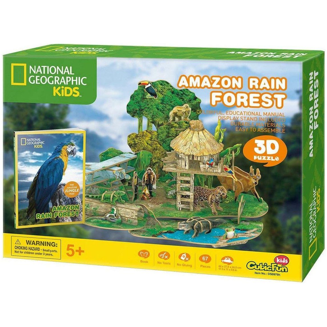 CubicFun National Geographic Amazon Rain Forest 3D Puzzle 67 Pieces - BumbleToys - 3D, 5-7 Years, Boys, Cecil, Girls, Puzzle & Board & Card Games, Puzzles & Jigsaws