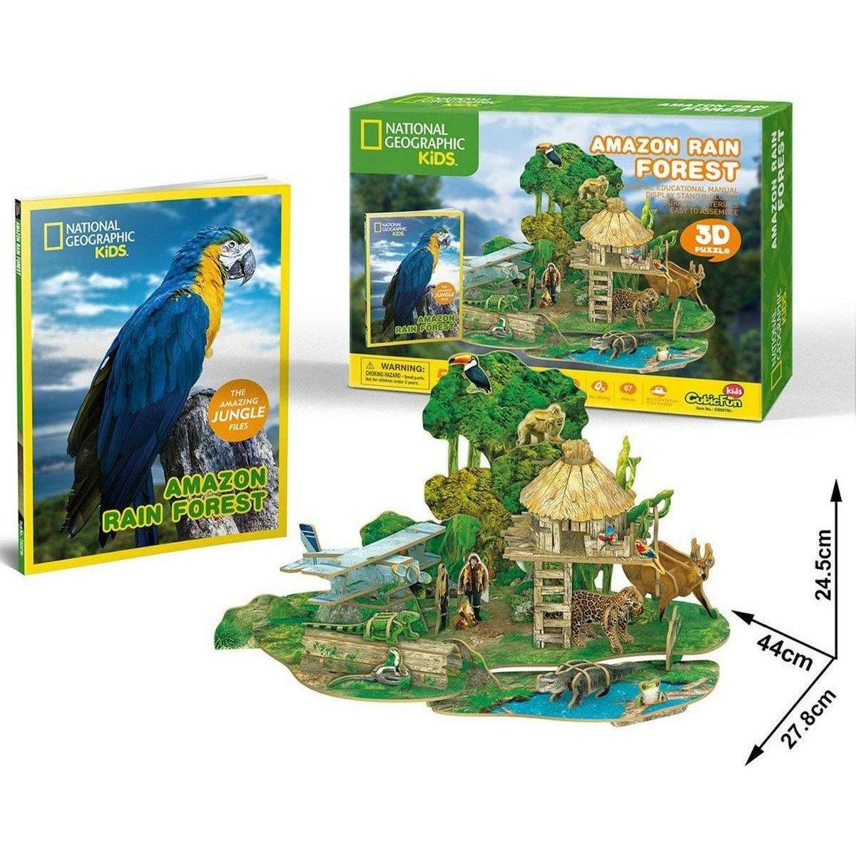 CubicFun National Geographic Amazon Rain Forest 3D Puzzle 67 Pieces - BumbleToys - 3D, 5-7 Years, Boys, Cecil, Girls, Puzzle & Board & Card Games, Puzzles & Jigsaws