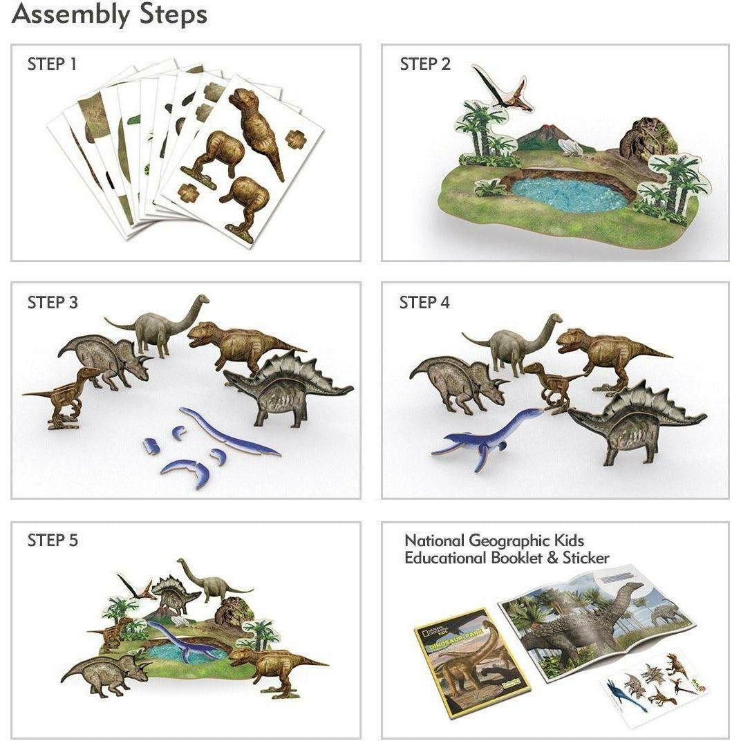 CubicFun National Geographic Dinosaur Park 3D Puzzle 43 Pieces - BumbleToys - 3D, 5-7 Years, Boys, Cecil, Puzzle & Board & Card Games, Puzzles & Jigsaws