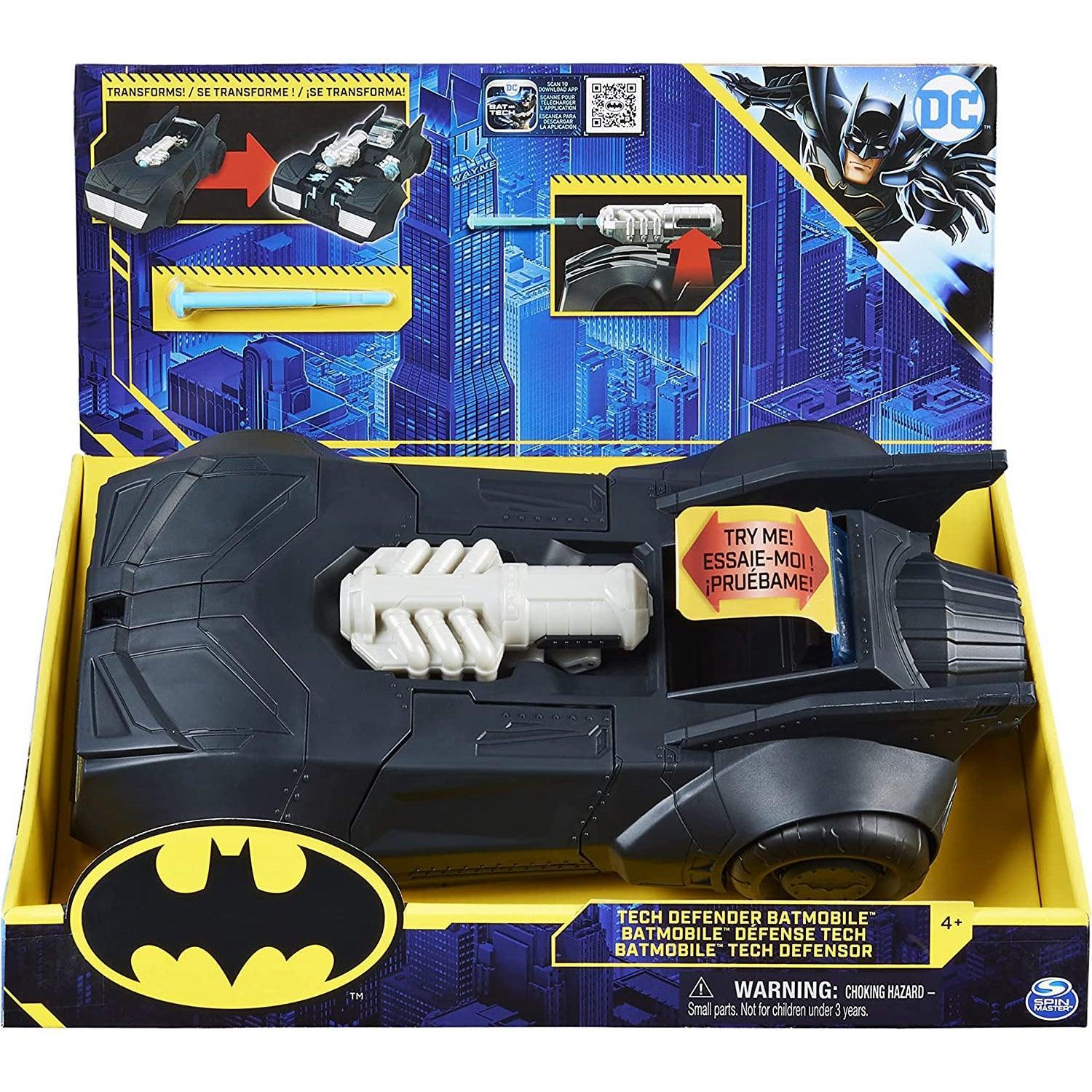 DC Comics Batman, Tech Defender Batmobile, Transforming Vehicle with Blaster Launcher - BumbleToys - 5-7 Years, Action Battling, Arabic Triangle Trading, Batman, Boys, DC