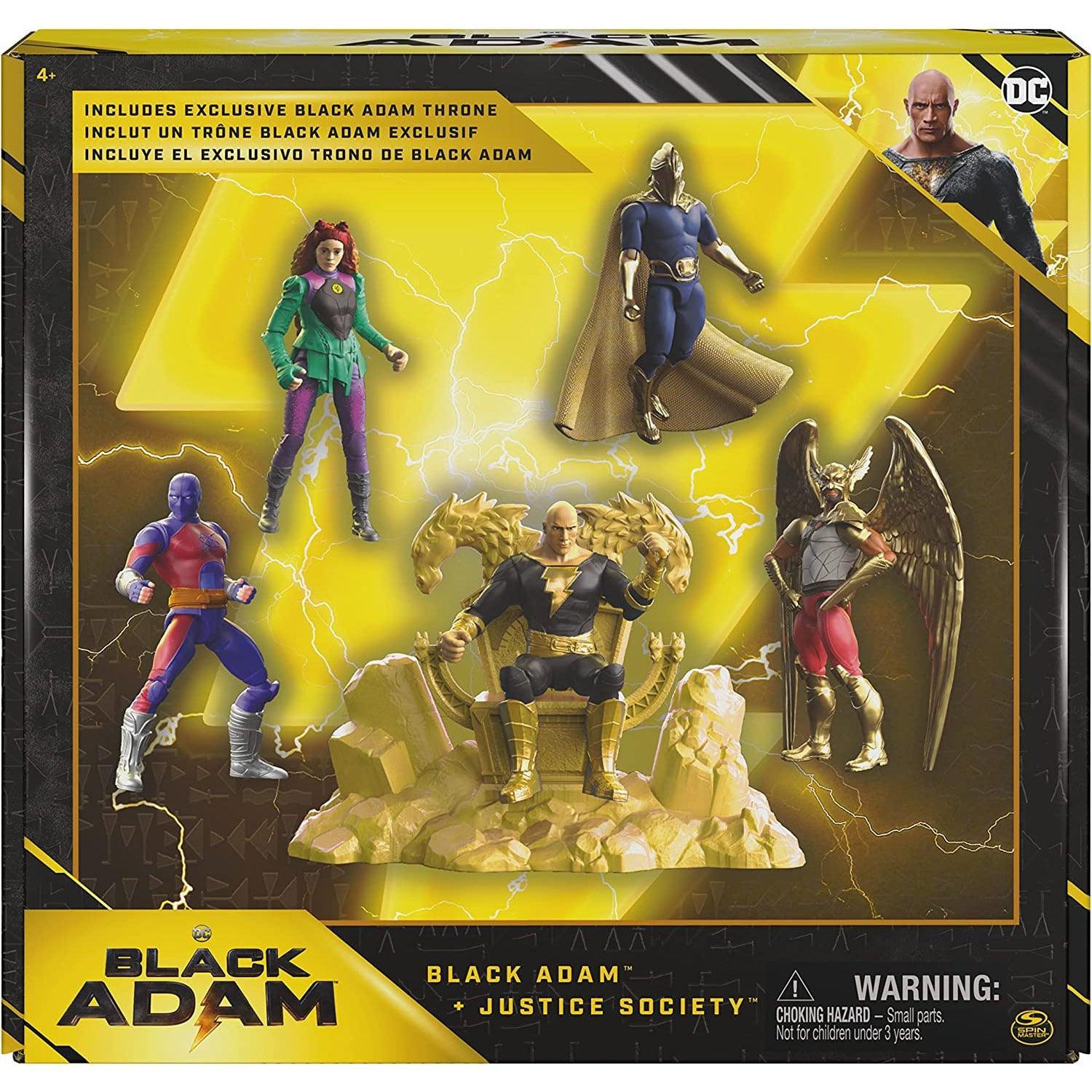 DC Comics, Black Adam and Justice Society Set, 4-inch Black Adam Toy Figures and Throne | Hawkman, Dr. Fate, Atom Smasher, Cyclone - BumbleToys - 5-7 Years, Action Battling, Avengers, Black Adam, Boys, DC, OXE, Pre-Order