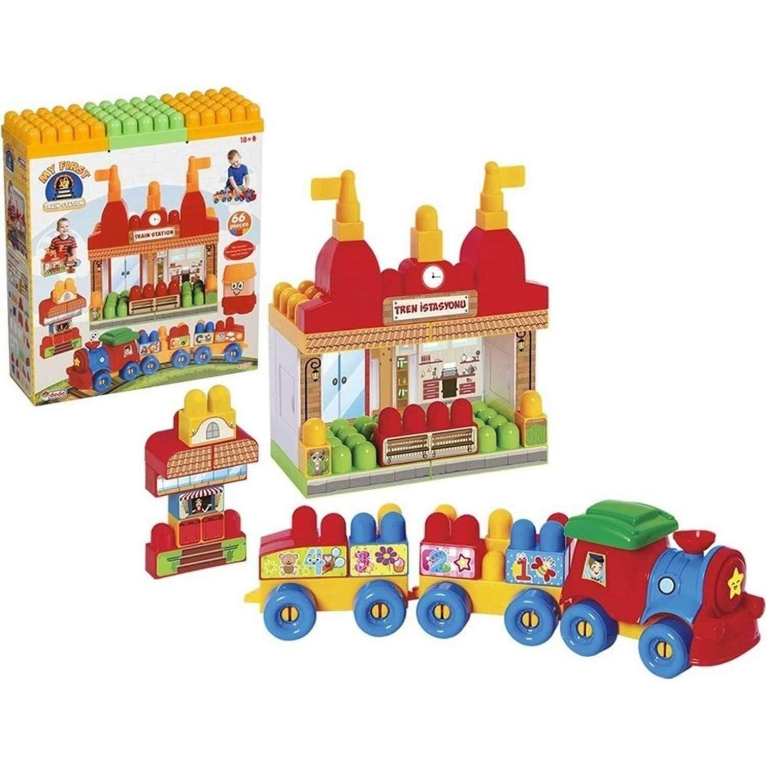 Dede 3256 My First Train Station 66 Pieces - BumbleToys - 2-4 Years, Boys, Cecil, Girls, LEGO