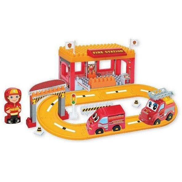 Dede 3323 Fire Road Set Building Blocks With 2 Cars – (50 Pcs) - BumbleToys - 2-4 Years, Boys, Building Blocks, Building Sets & Blocks, Cars, Cecil, Girls, LEGO, Truck
