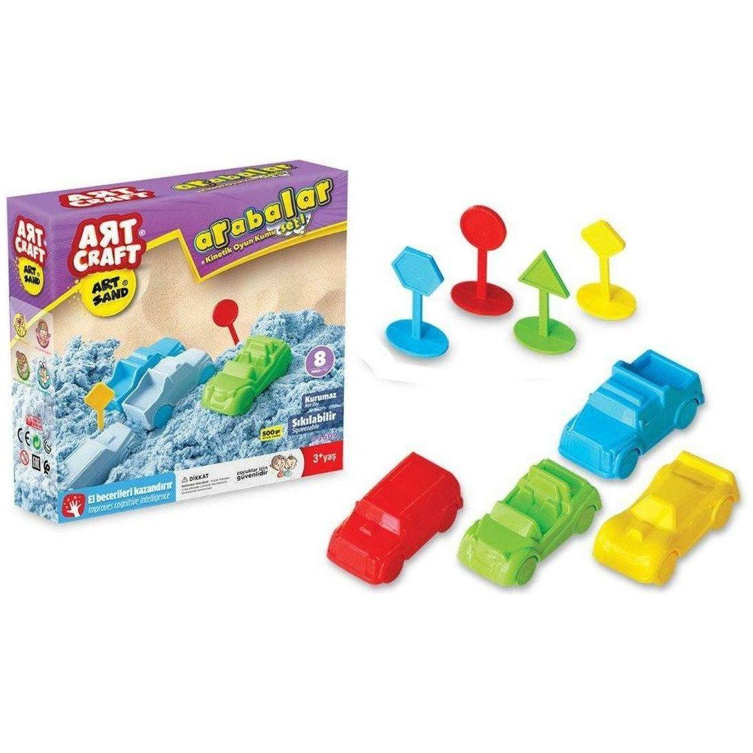 Dede 3609 Art Craft Cars Kinetic Sand Set 500gr - BumbleToys - 5-7 Years, Boys, Cecil, Girls, Make & Create