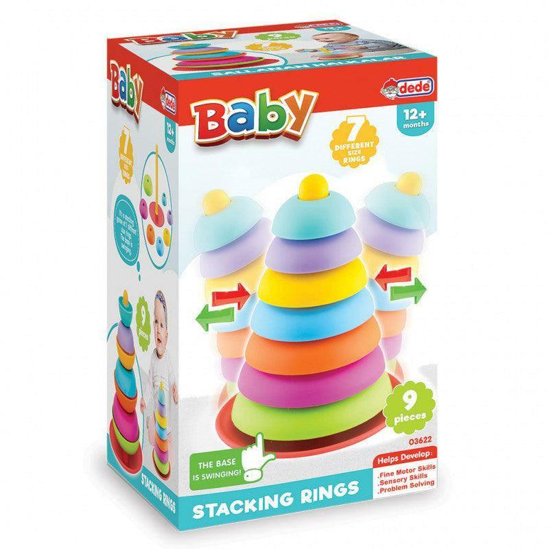 Dede 3622 Stacking Ring Multicolor 9 Pieces - BumbleToys - 2-4 Years, Babies, Baby Saftey & Health, Boys, Building Blocks, Cecil, Education, Girls, Learning Toys