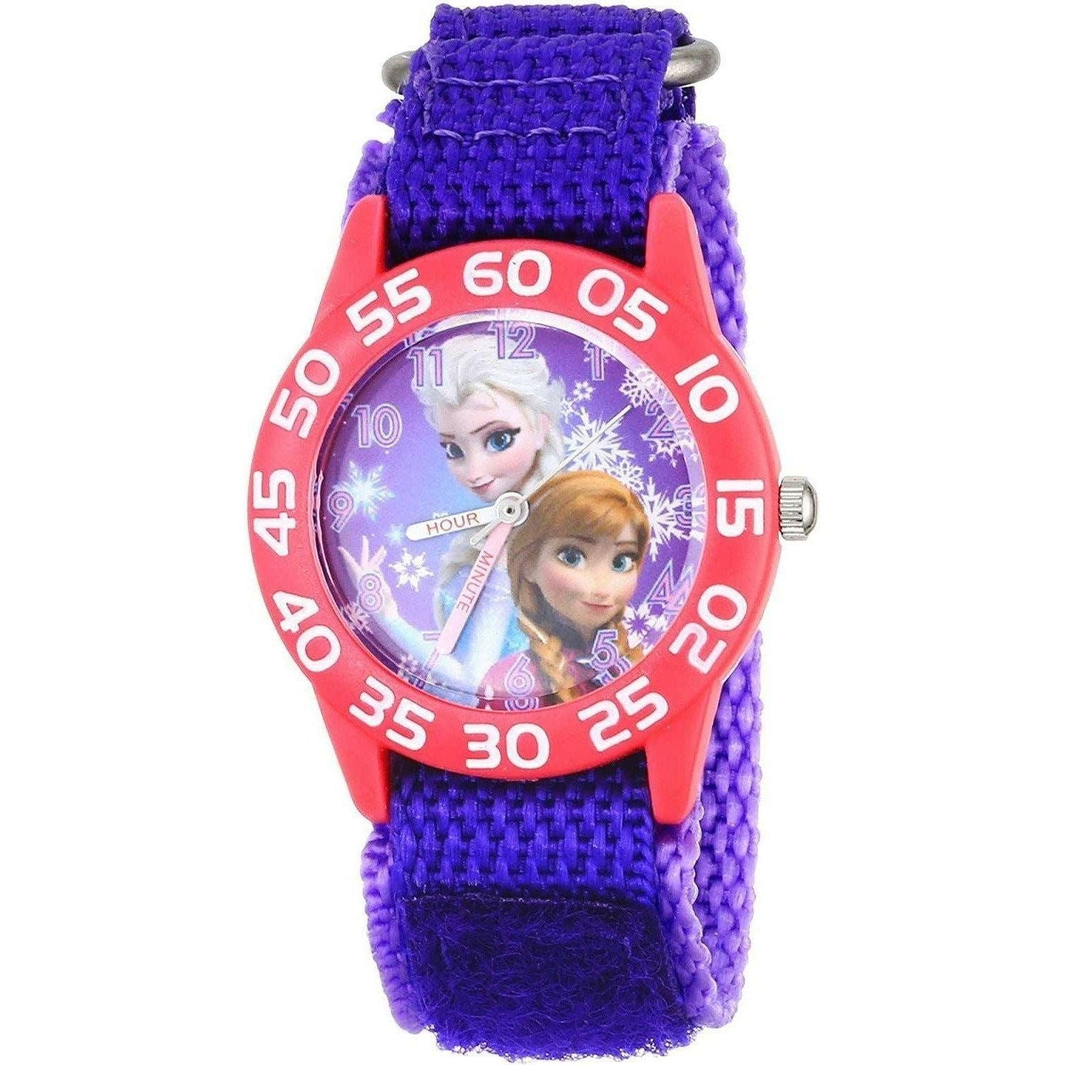 Disney Kids W001789 Frozen Elsa and Anna Watch, Purple Nylon Band - BumbleToys - 5-7 Years, Anna, Elsa, Frozen, Kids, Watch