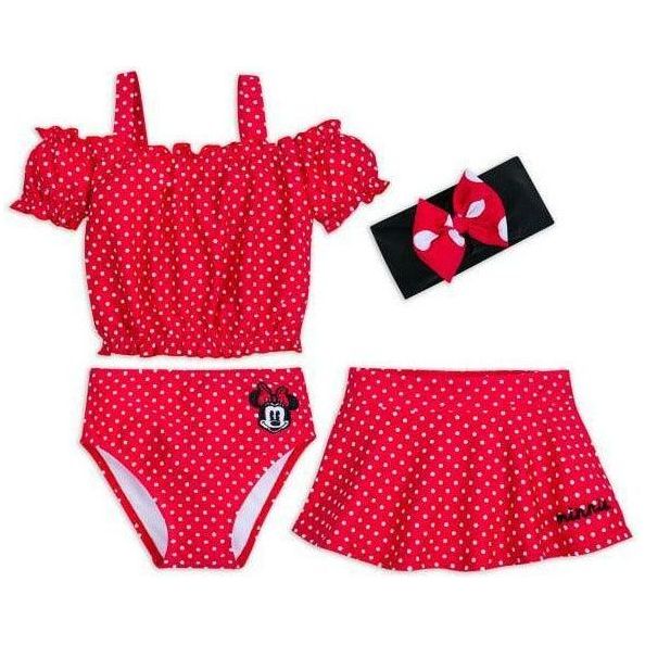 Disney Minnie Mouse Deluxe Swimsuit Set for Girls Size 4 - BumbleToys - 2-4 Years, Clothing, Girls, Kids Fashion, Minnie Mouse, OXE, Sand Toys Pools & Inflatables, Swimsuit