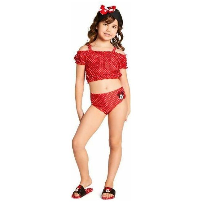 Disney Minnie Mouse Deluxe Swimsuit Set for Girls Size 4 - BumbleToys - 2-4 Years, Clothing, Girls, Kids Fashion, Minnie Mouse, OXE, Sand Toys Pools & Inflatables, Swimsuit