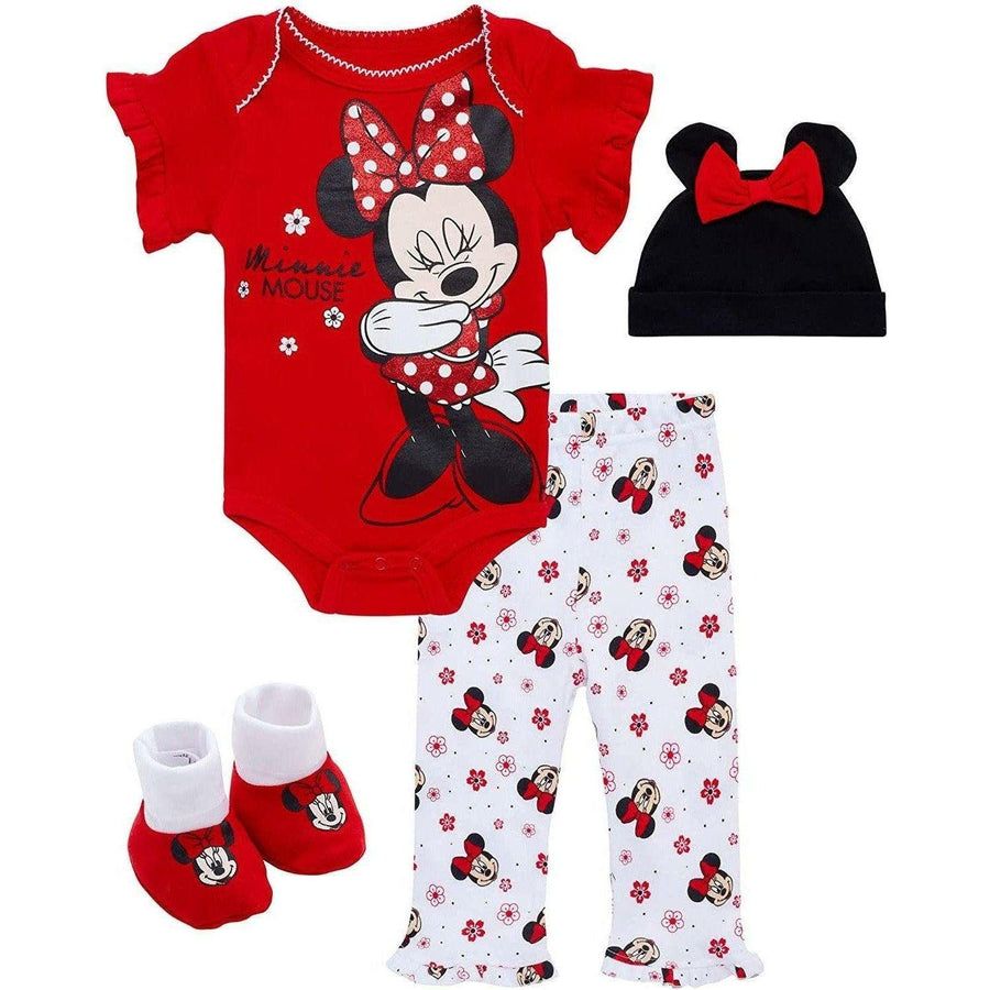 Disney Newborn Baby Girls’ 4 Piece Clothing Set: Minnie