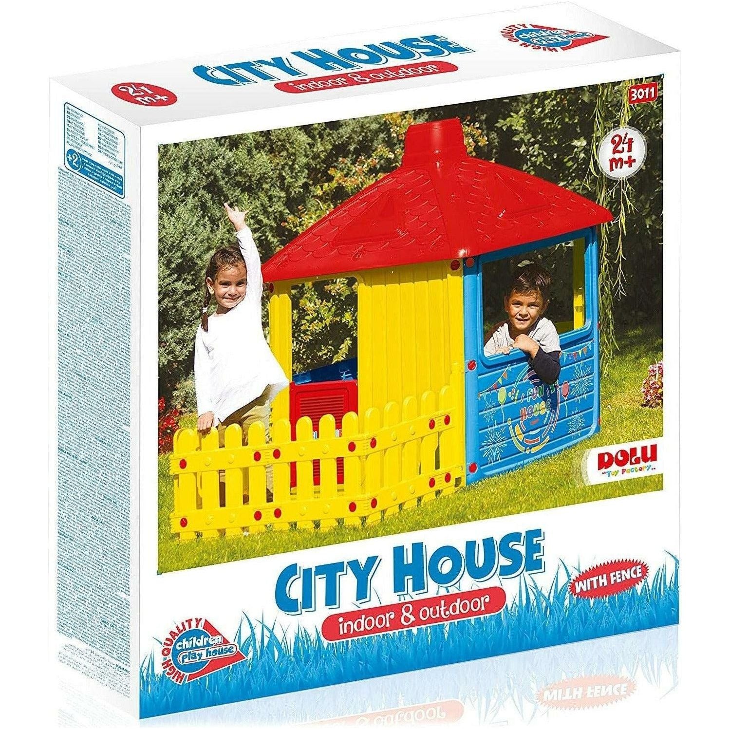Dolu 3011 City House With Fence 135 X 156 X 104 cm - BumbleToys - 2-4 Years, 3+ years, 5-7 Years, Cecil, Playset, Pre-Order, Trampolines & Playgyms