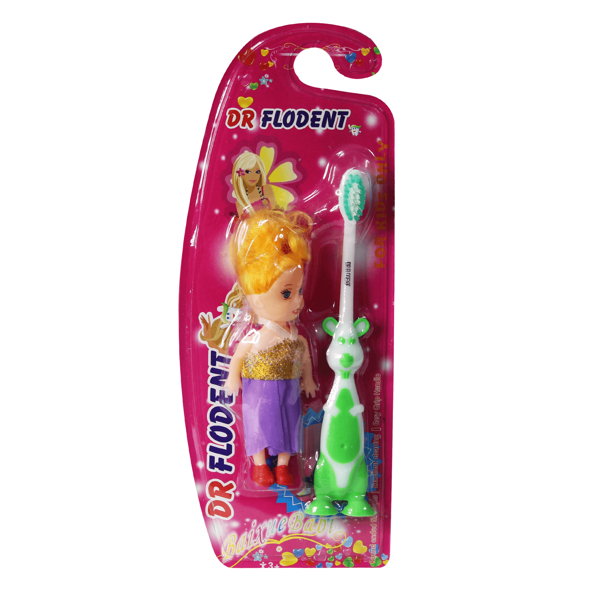 Dr Flodent Kids Toothbrush Extra Soft With Doll Toy - BumbleToys - 2-4 Years, 5-7 Years, Baby Saftey & Health, Girls, Toothbrush
