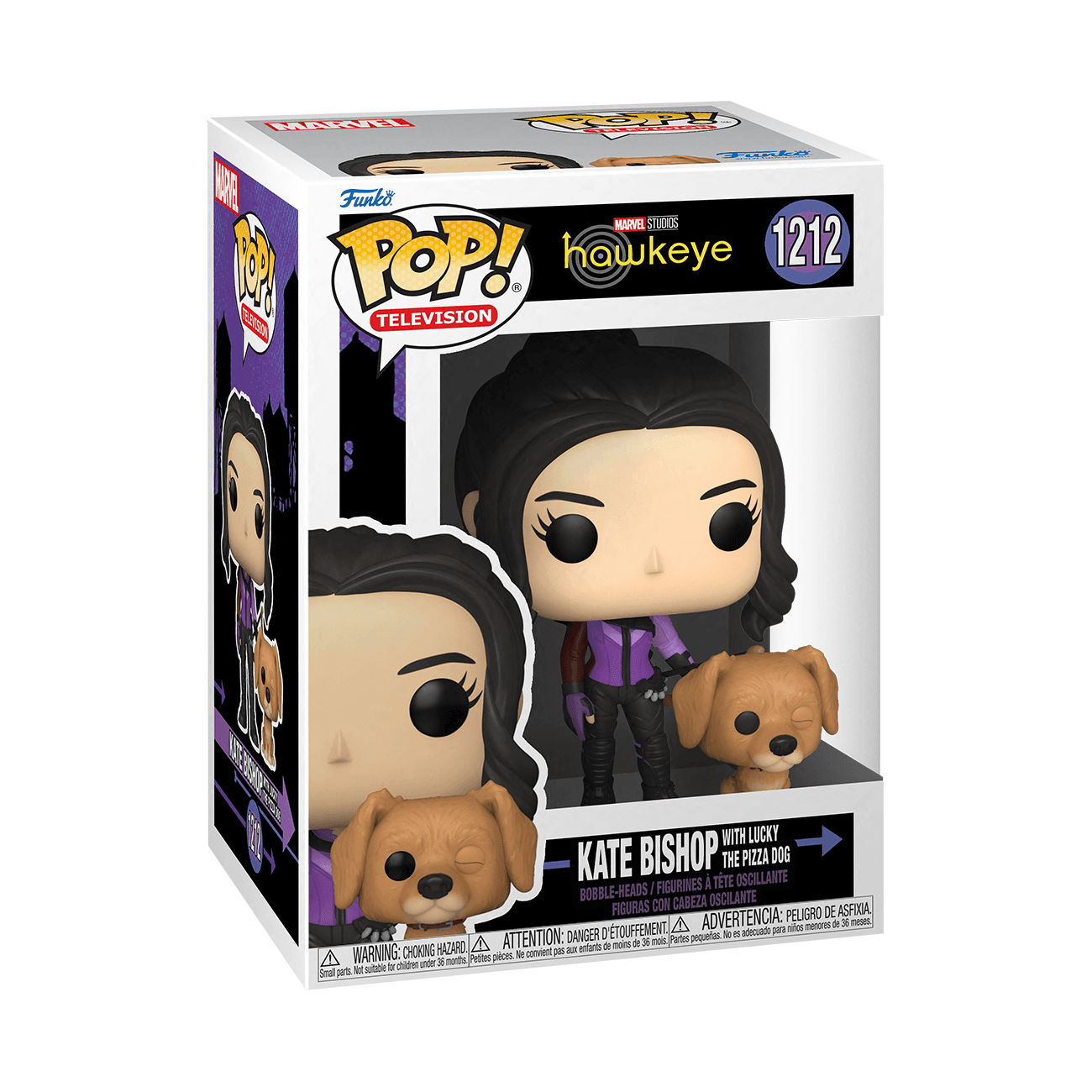 Funko Pop! & Buddy Marvel: Hawkeye - Kate Bishop with Lucky Pizza Dog - BumbleToys - 18+, Action Figures, Avengers, Boys, Figures, Funko, Girls, Marvel, Pre-Order