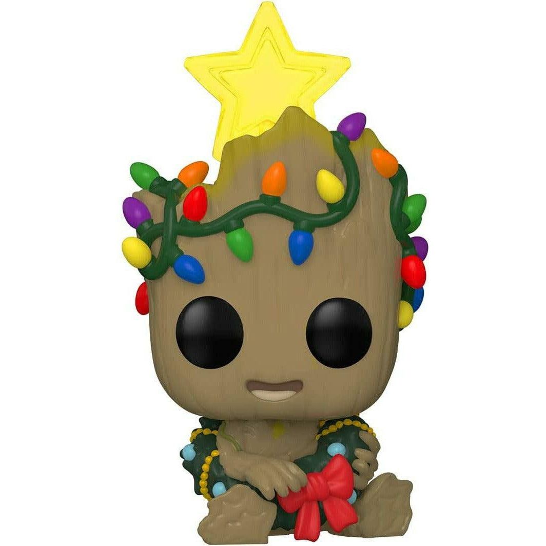Funko POP! Marvel Holiday Groot with Lights (Glow in The Dark) - BumbleToys - 18+, 4+ Years, 5-7 Years, Action Figures, Boys, Funko, Marvel, Pre-Order