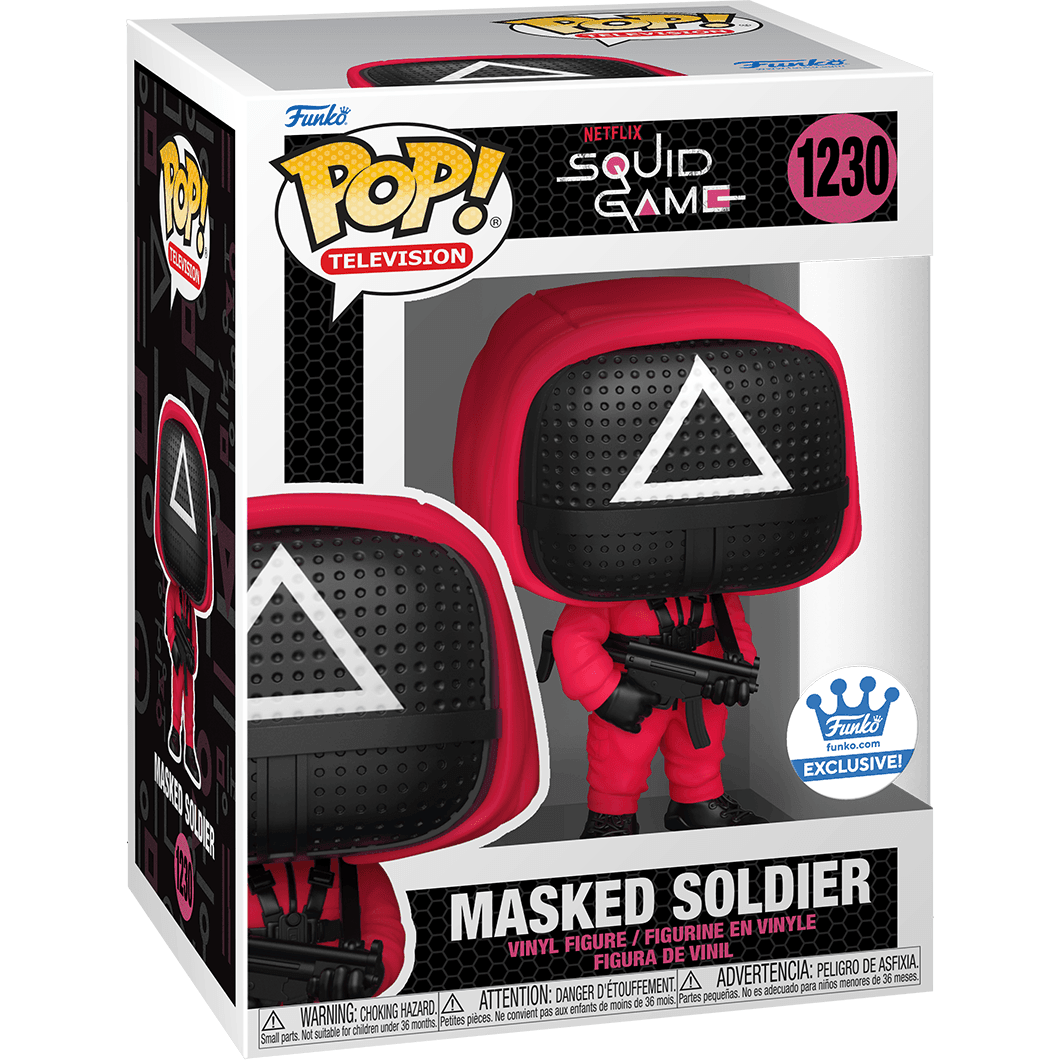 Funko Pop! MASKED Soldier- SQUID GAME (1230) - BumbleToys - 18+, Action Figures, Boys, Funko, Squid Game