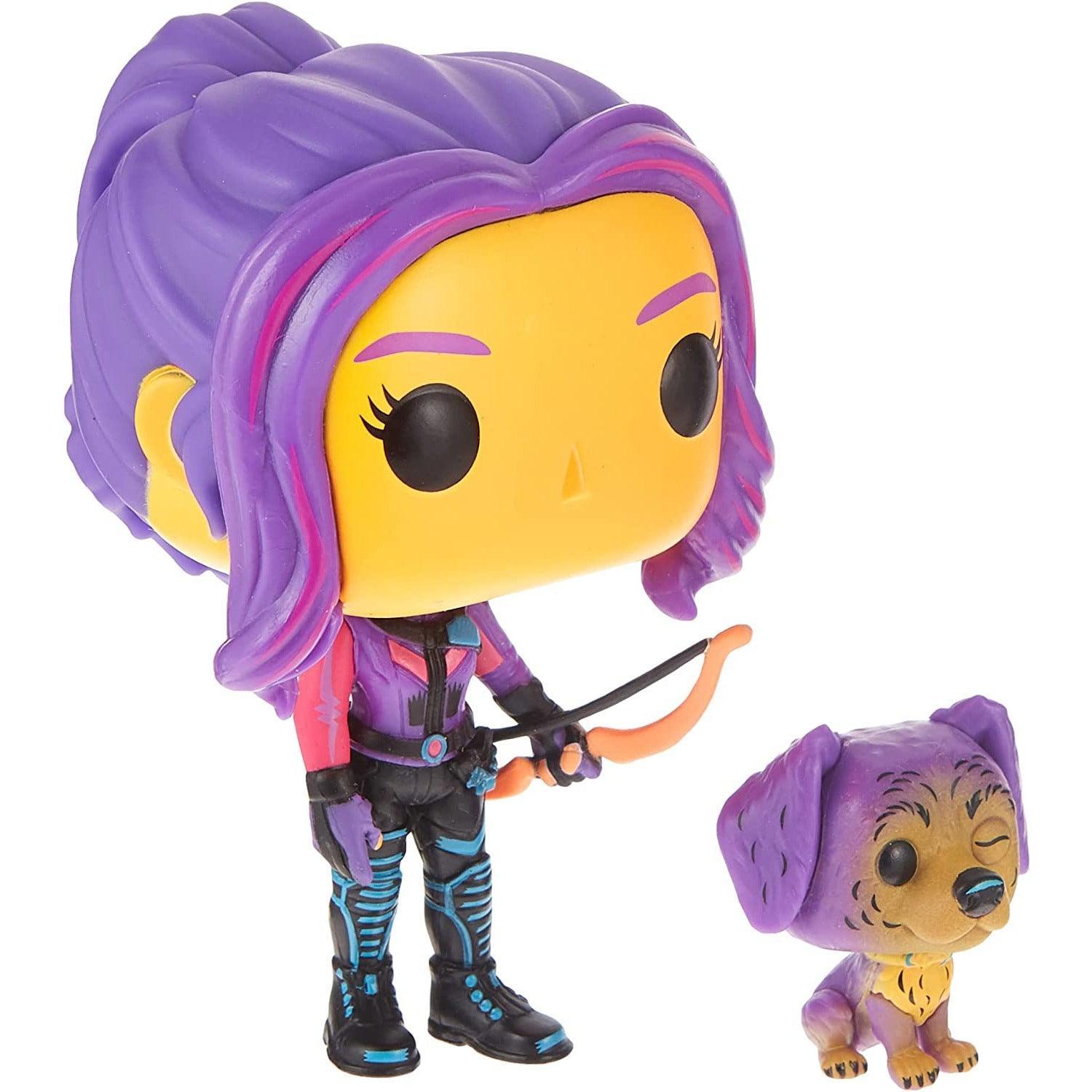 Funko POP TV: Hawkeye - Kate Bishop & Lucky Pizza Dog (Blacklight) - BumbleToys - 18+, 8+ Years, Action Figures, Avengers, Boys, Figures, Funko, Girls, Marvel, Pre-Order
