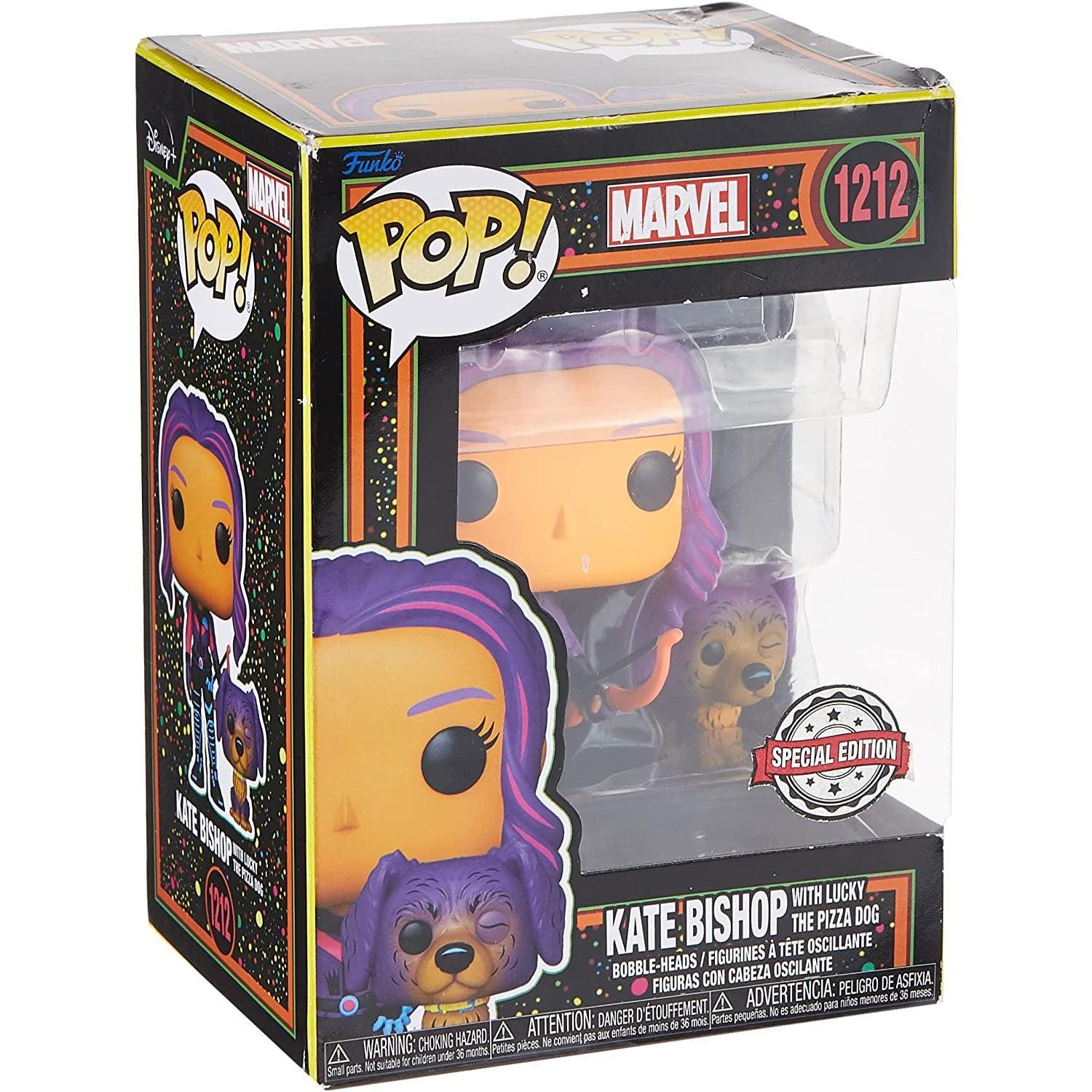 Funko POP TV: Hawkeye - Kate Bishop & Lucky Pizza Dog (Blacklight) - BumbleToys - 18+, 8+ Years, Action Figures, Avengers, Boys, Figures, Funko, Girls, Marvel, Pre-Order