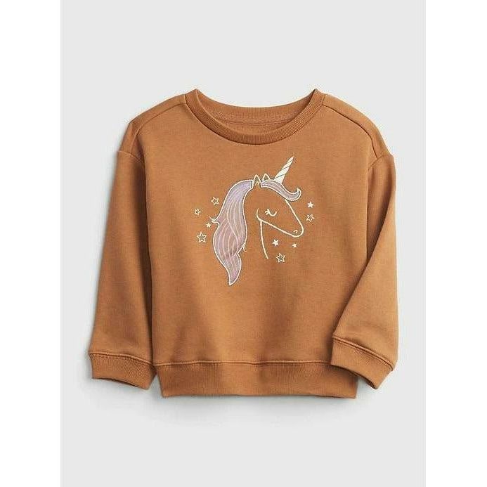 Gap Toddler Unicorn Graphic Sweatshirt Size 2 - BumbleToys - Boys, Clothing, Girls, Kids Fashion, Sweaters