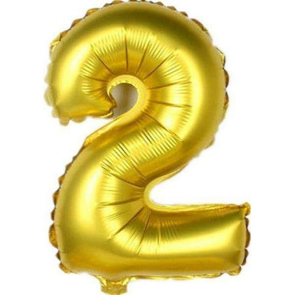 Gold Helium Party Balloon Number 2 32 inch - BumbleToys - Balloons, Birthday, Boys, Girls, Helium, KH, Party Supplies