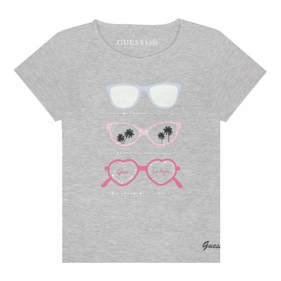 Guess Kids Baby Girl رمادي تي شيرت قطن