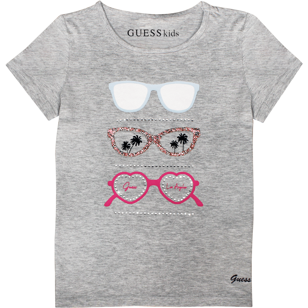 Guess Kids Baby Girl Grey Cotton T-shirt - BumbleToys - casual, Clothes, Clothing, Girls, Guess Kids, Kids Fashion