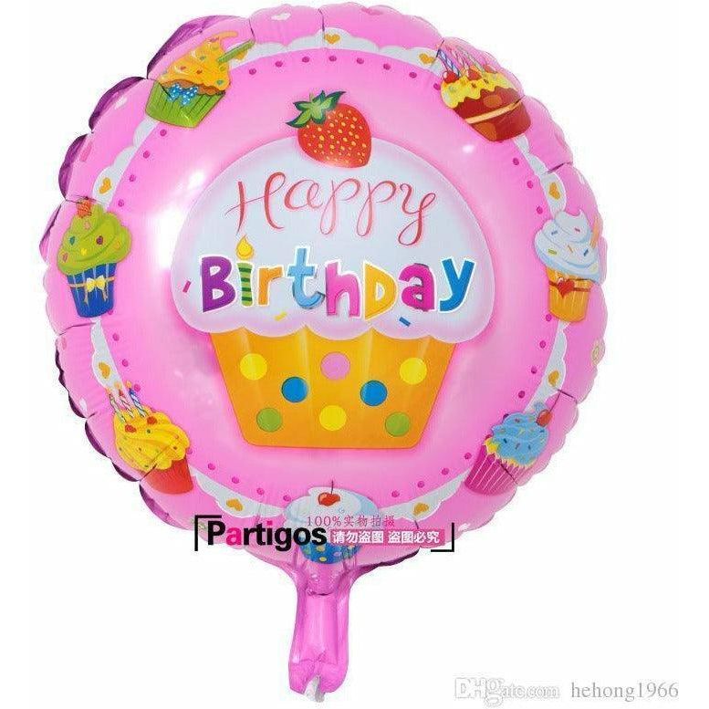 Happy Birthday Cupcake Helium Foil Balloon - BumbleToys - Balloons, Birthday, Boys, Girls, Helium, KH, Party Supplies