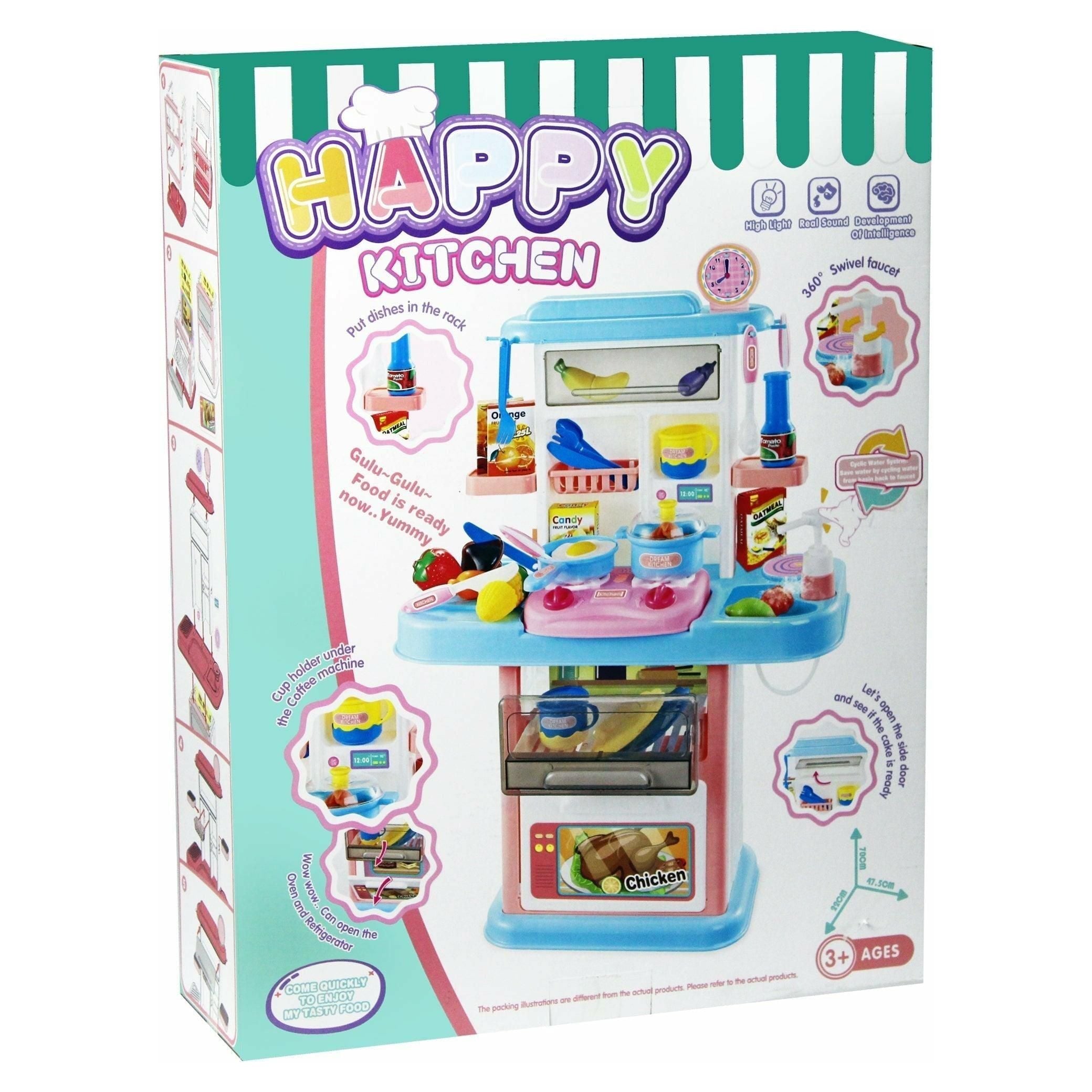 Happy Kitchen With Light & Sound Play Set 32 Pieces - BumbleToys - 4+ Years, 5-7 Years, Boys, Girls, Kitchen, Kitchen & Play Sets, Toy House