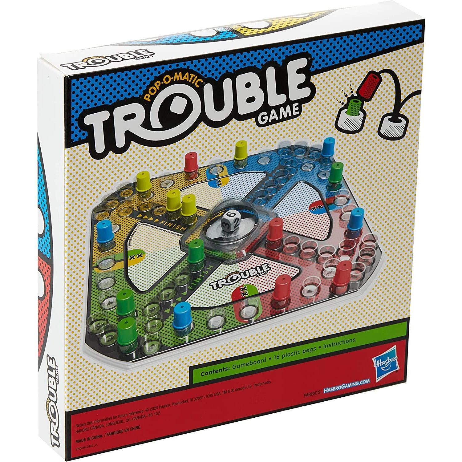 Hasbro Gaming Trouble Board Game for Kids Ages 5 and Up 2-4 Players - BumbleToys - Boys, gameboard, Girls, plastic game, Puzzle & Board & Card Games