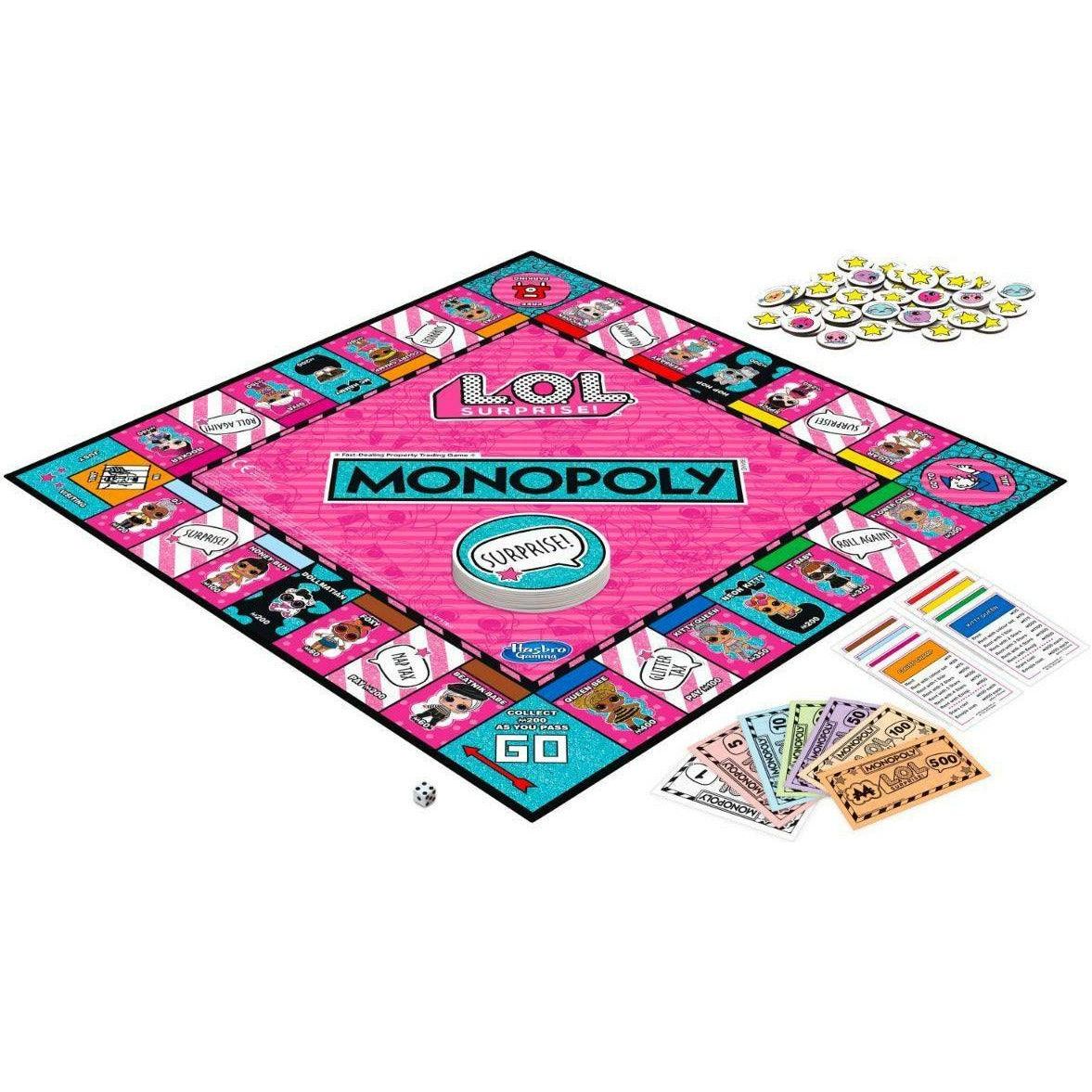 Hasbro Monopoly L.O.L Surprises Edition Board Game - BumbleToys - 8-13 Years, Card & Board Games, Eagle Plus, Girls, L.O.L, Monopoly, Puzzle & Board & Card Games
