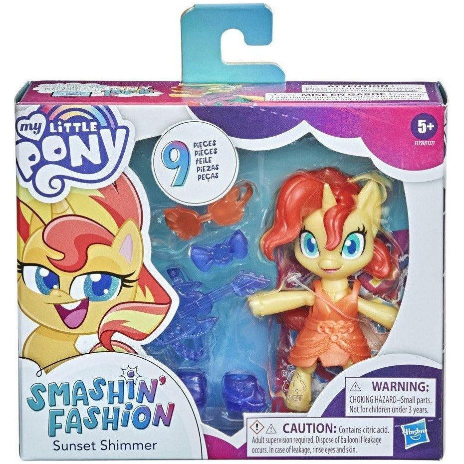 Hasbro My Little Pony Smashin’ Fashion Sunset Shimmer 3 Inch Poseable Figure 9 Pieces - BumbleToys - 5-7 Years, Boys, Eagle Plus, Girls, Miniature Dolls & Accessories, Pony