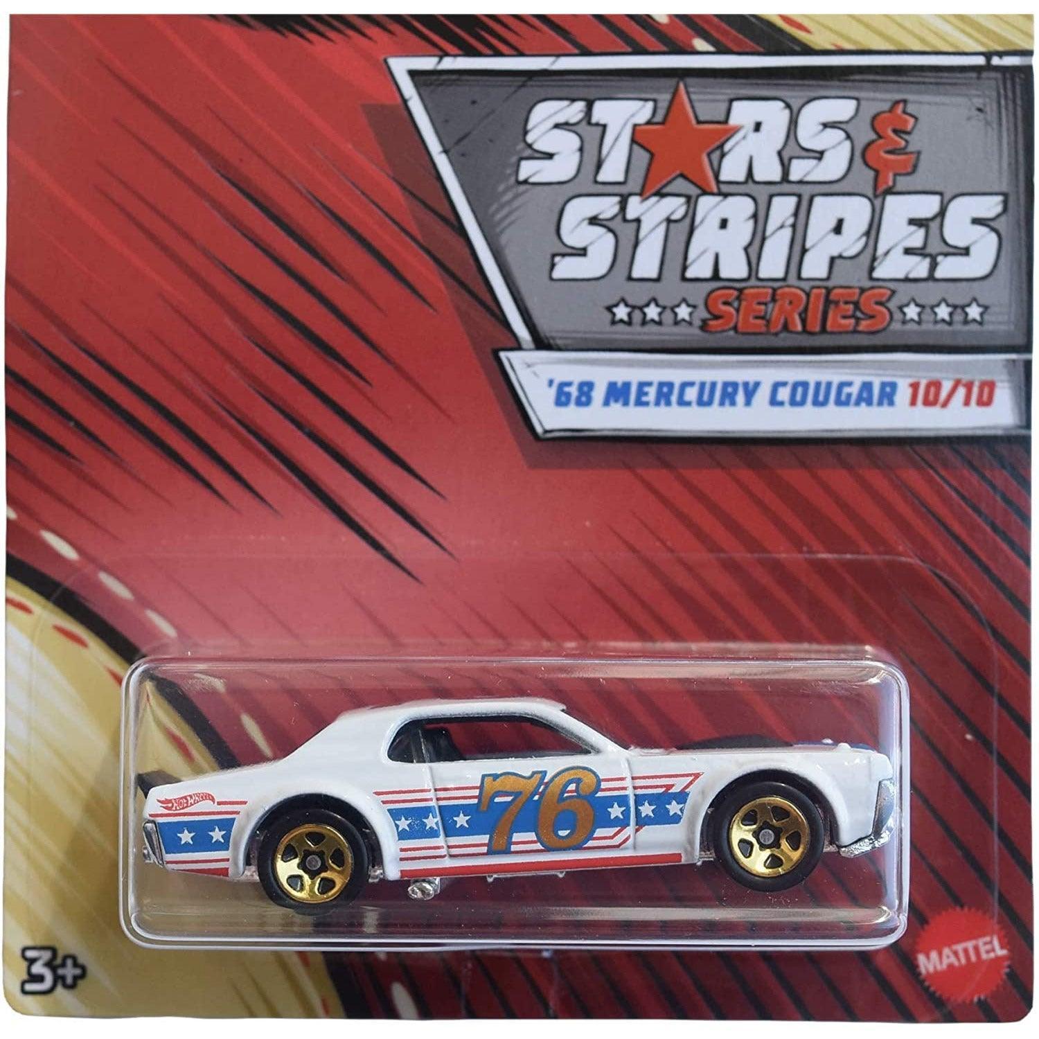 Hot Wheels American Stars & Stripes Series 68 Mercury Cougar  White 10/10 - BumbleToys - 2-4 Years, 5-7 Years, Boys, Collectible Vehicles, Pre-Order