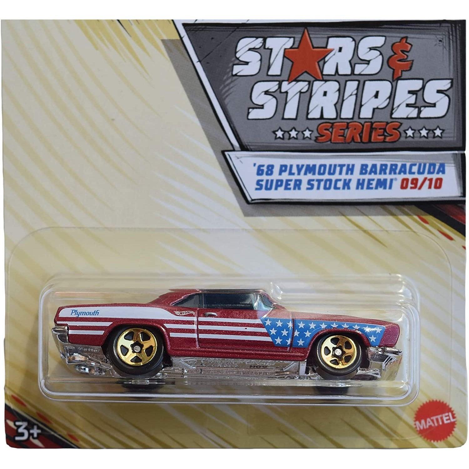 Hot Wheels American Stars & Stripes Series 68 Plymouth Barracuda Super Stock Hemi [Red] 9/10 - BumbleToys - 2-4 Years, 5-7 Years, Boys, Collectible Vehicles, Pre-Order