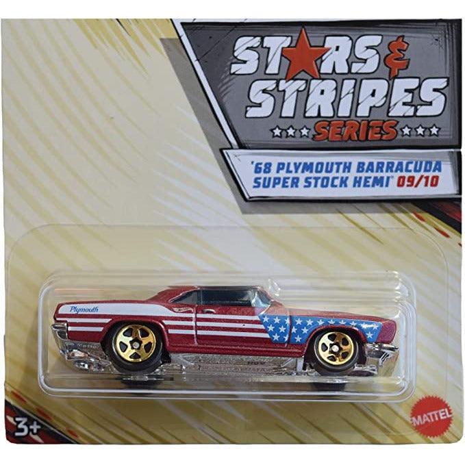 Hot Wheels American Stars & Stripes Series 68 Plymouth Barracuda Super Stock Hemi [Red] 9/10 - BumbleToys - 2-4 Years, 5-7 Years, Boys, Collectible Vehicles, Pre-Order