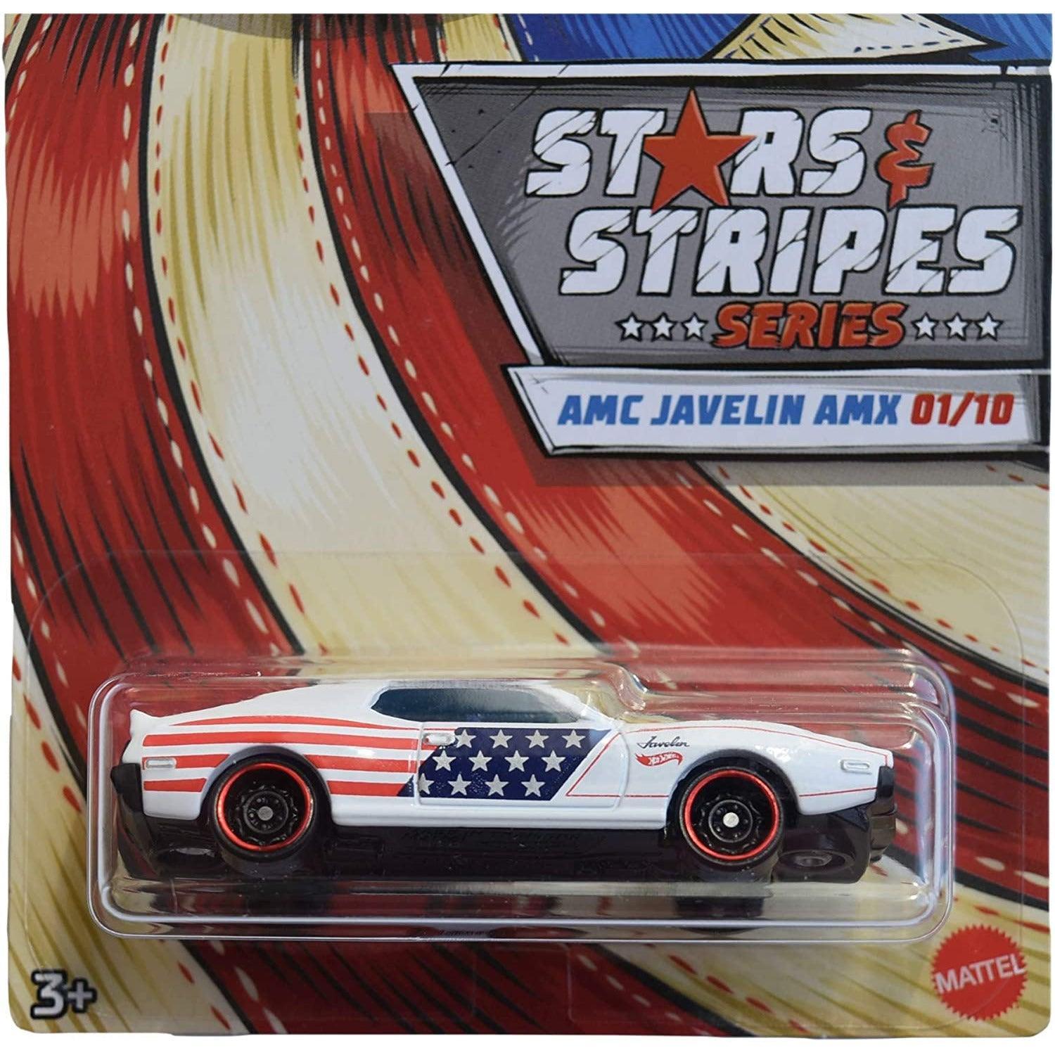 Hot Wheels American Stars & Stripes Series AMC Javelin AMX White 1/10 - BumbleToys - 2-4 Years, 5-7 Years, Boys, Collectible Vehicles, Pre-Order