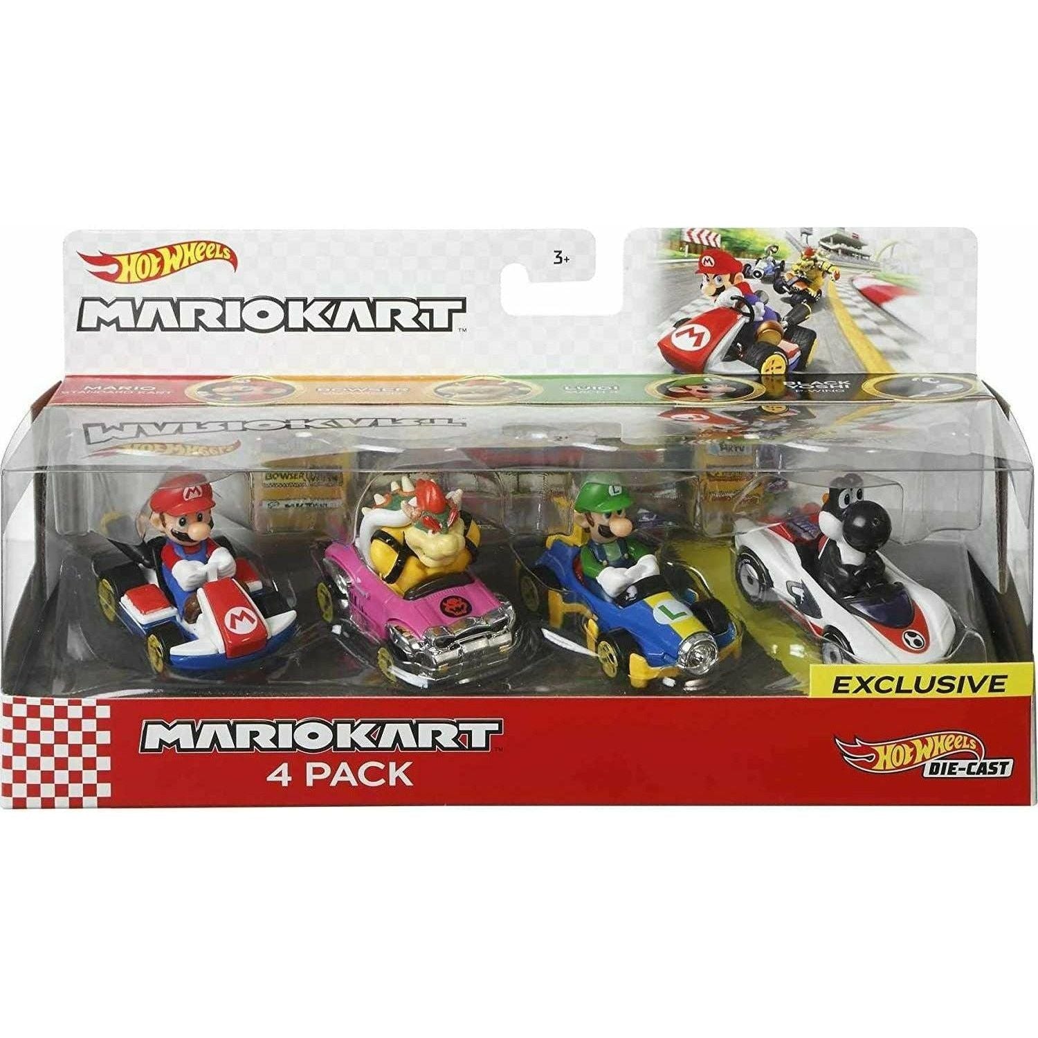 Hot Wheels Mario Kart Characters and Karts as Die-Cast Toy Cars 4-Pack - BumbleToys - 4+ Years, 5-7 Years, 8-13 Years, Boys, Collectible Vehicles, Pre-Order, Super Mario