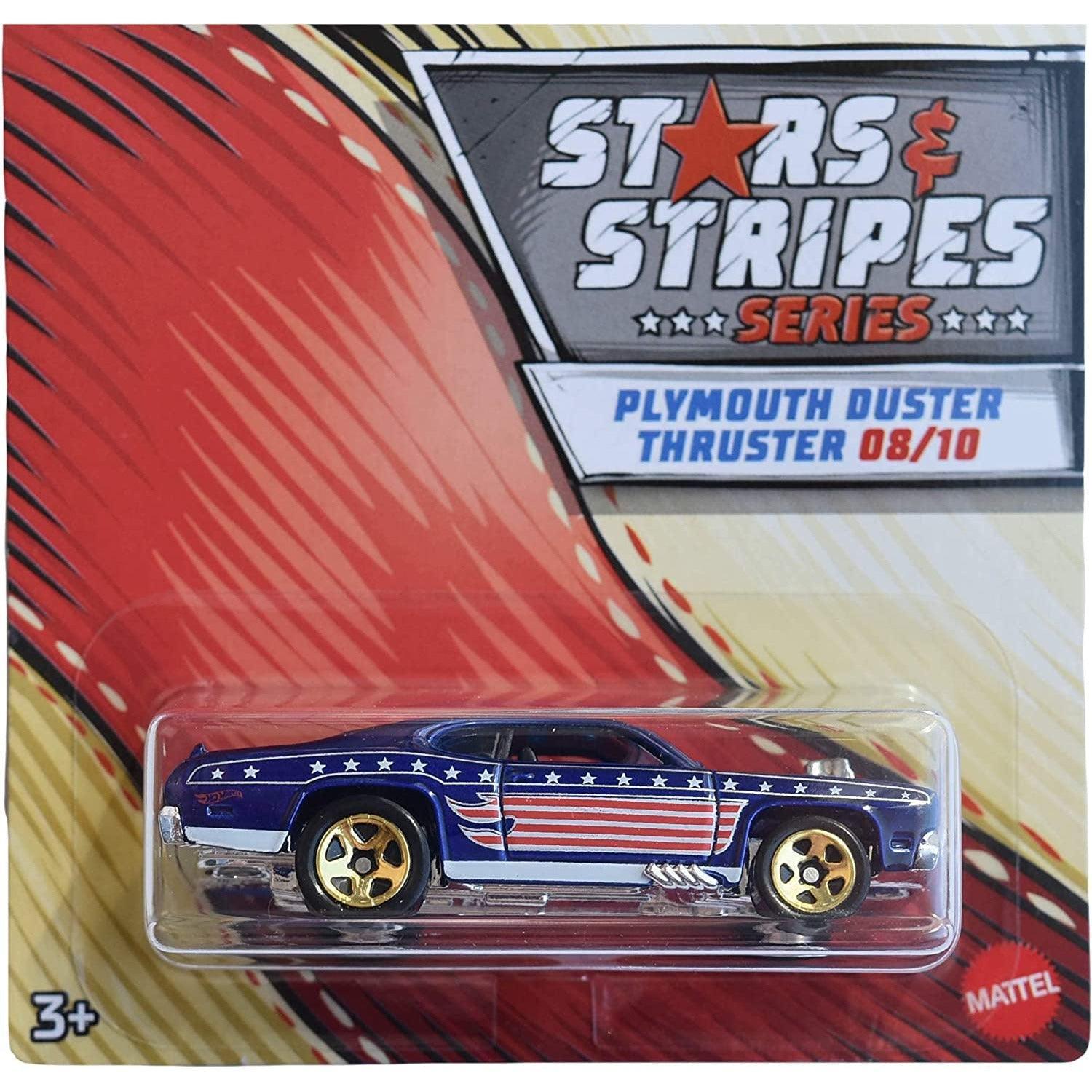 Hot Wheels American Stars & Stripes Series Plymouth Duster Thruster [Blue] 8/10 - BumbleToys - 2-4 Years, 5-7 Years, Boys, Collectible Vehicles, Pre-Order