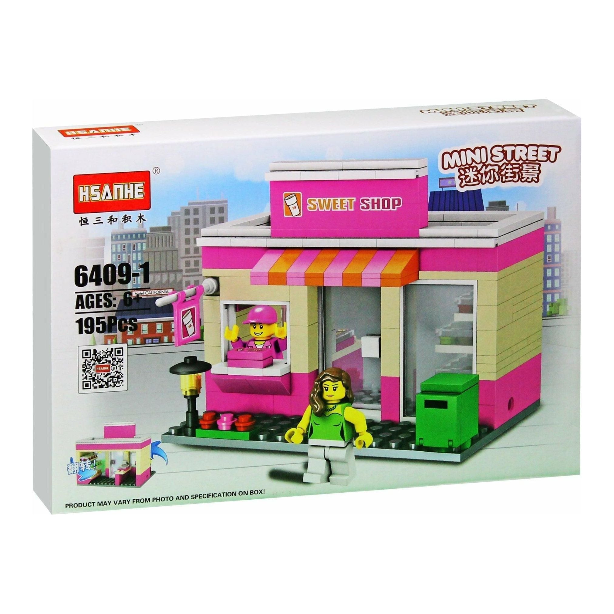 Hsanhe 64091 Mini Street Sweet Shop Building Blocks (195 Pieces) - BumbleToys - 5-7 Years, 6+ Years, Boys, Building Blocks, Building Sets & Blocks, Girls, LEGO, Toy House