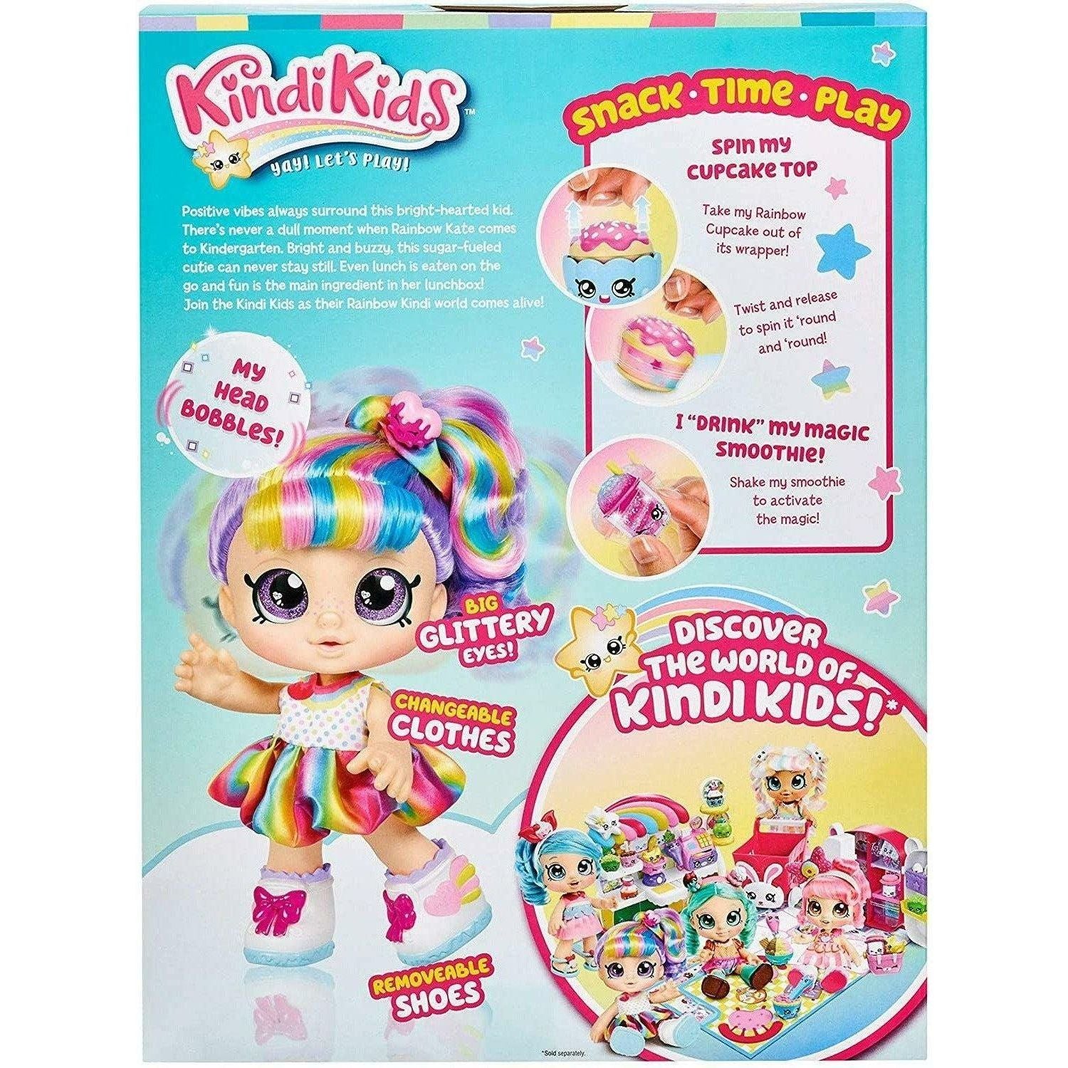 Kindi Kids Snack Time Friends - Pre-School Play Doll, Rainbow Kate Doll - BumbleToys - 5-7 Years, Fashion Dolls & Accessories, Girls, Kindi Kids